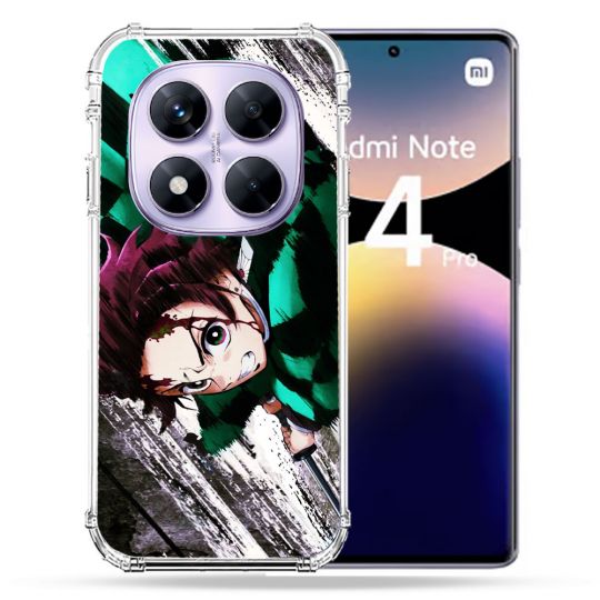 Coque Renforcée Pour Xiaomi Redmi Note 14 PRO 4G Manga Demon Slayer Tanjiro
