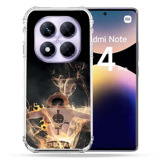 Coque Renforcée Pour Xiaomi Redmi Note 14 PRO 4G Manga One Piece Ace Noir