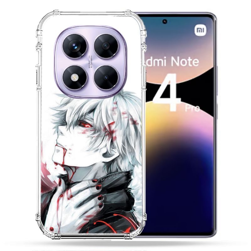 Coque Renforcée Pour Xiaomi Redmi Note 14 PRO 4G Manga Tokyo Ghoul Kaneki Blanc