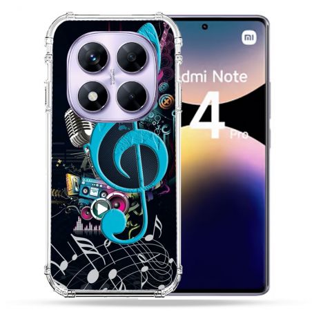 Coque Renforcée Pour Xiaomi Redmi Note 14 PRO 4G Musique Cle Sol Bleu