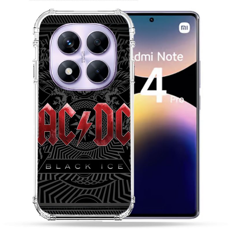 Coque Renforcée Pour Xiaomi Redmi Note 14 PRO 4G Musique Rock ACDC Rouge