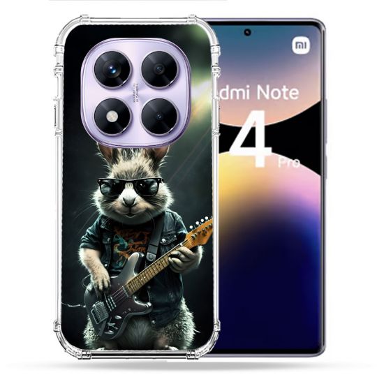 Coque Renforcée Pour Xiaomi Redmi Note 14 PRO 4G Musique Rock Lapin