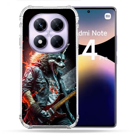 Coque Renforcée Pour Xiaomi Redmi Note 14 PRO 4G Musique Rock Loup