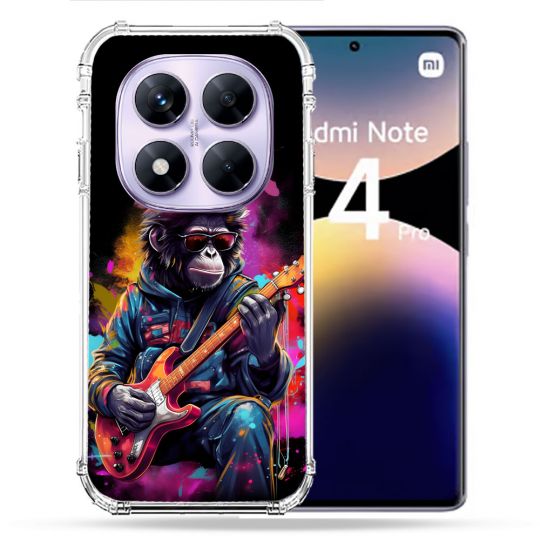 Coque Renforcée Pour Xiaomi Redmi Note 14 PRO 4G Musique Rock Singe