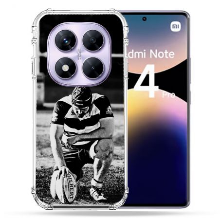 Coque Renforcée Pour Xiaomi Redmi Note 14 PRO 4G Sport Rugby Noir Blanc