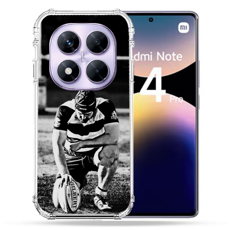 Coque Renforcée Pour Xiaomi Redmi Note 14 PRO 4G Sport Rugby Noir Blanc