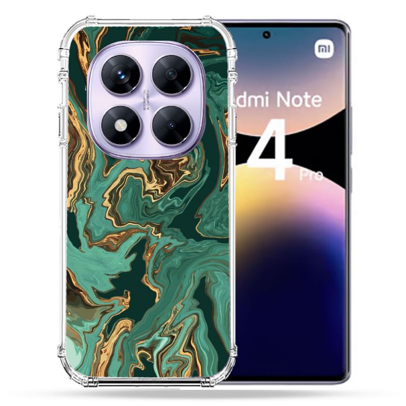 Coque Renforcée Pour Xiaomi Redmi Note 14 PRO 4G Texture Marbre Vert