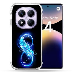 Coque Renforcée Pour Xiaomi Redmi Note 14 PRO 4G Texture Plume Infini Bleu