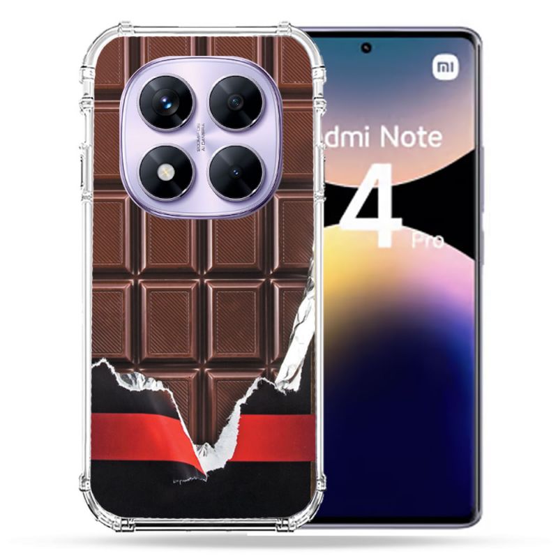 Coque Renforcée Pour Xiaomi Redmi Note 14 PRO 4G Texture Trompe Oeil Chocolat