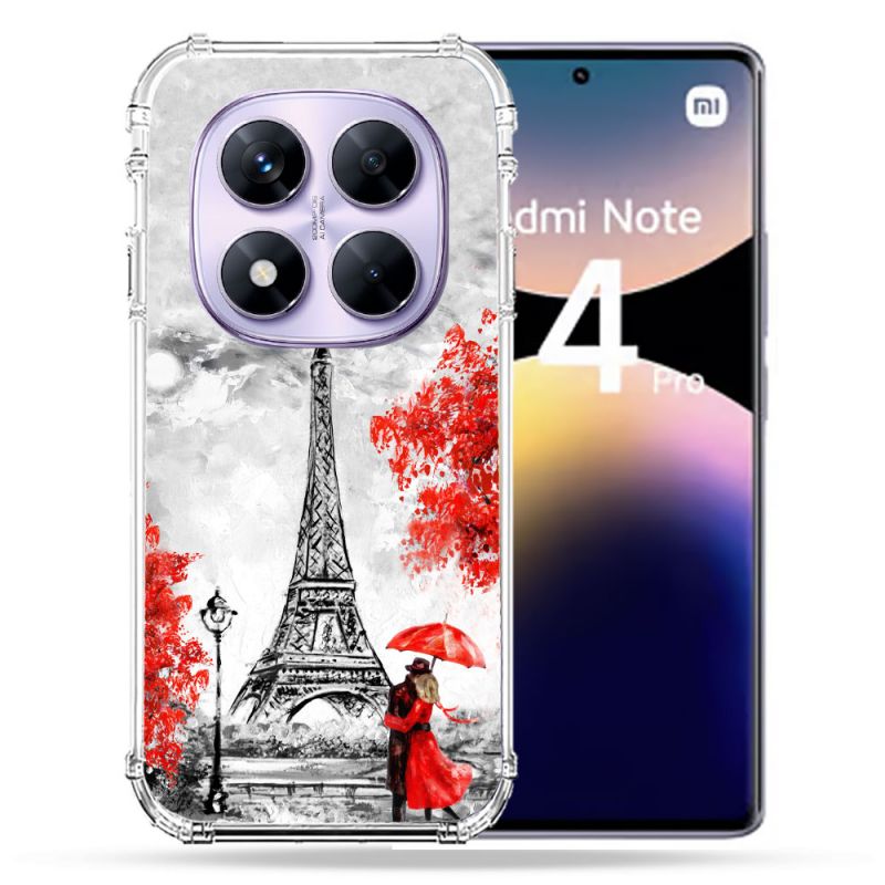 Coque Renforcée Pour Xiaomi Redmi Note 14 PRO 4G Voyage France Paris Rouge