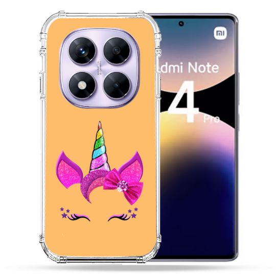 Coque Renforcée Transparente Pour Xiaomi Redmi Note 14 PRO 4G Licorne Paillette