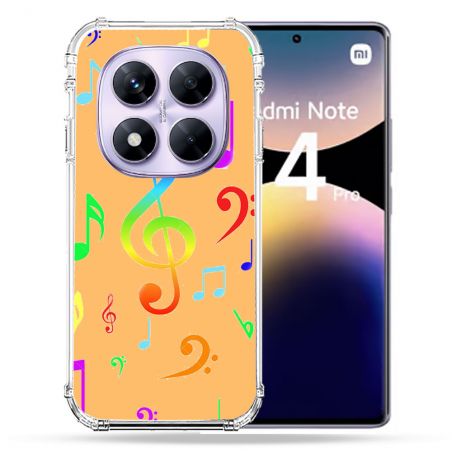 Coque Renforcée Transparente Pour Xiaomi Redmi Note 14 PRO 4G Note Musique Colore