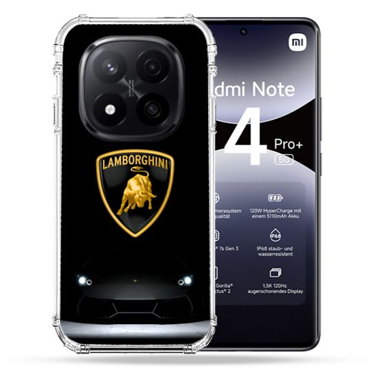 Coque Renforcée Pour Xiaomi Redmi Note 14 PRO PLUS 5G Lamborghini Noir