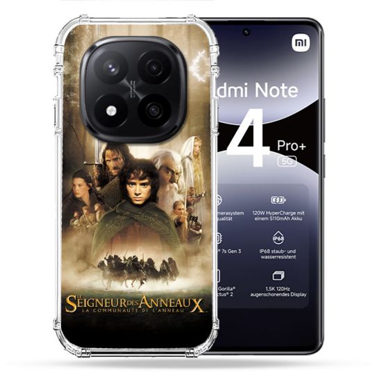 Coque Renforcée Pour Xiaomi Redmi Note 14 PRO PLUS 5G Le seigneur Des Anneaux Affiche