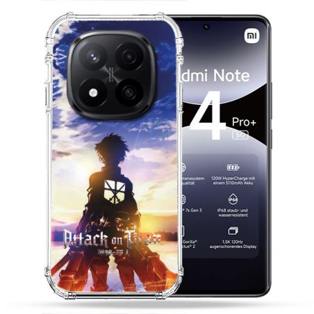 Coque Renforcée Pour Xiaomi Redmi Note 14 PRO PLUS 5G Manga Attaque Titans Soleil