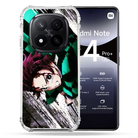 Coque Renforcée Pour Xiaomi Redmi Note 14 PRO PLUS 5G Manga Demon Slayer Tanjiro