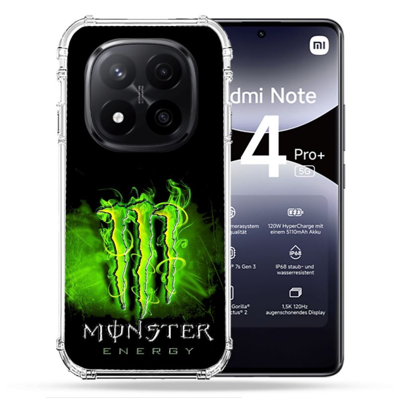 Coque Renforcée Pour Xiaomi Redmi Note 14 PRO PLUS 5G Monster Energy Vert