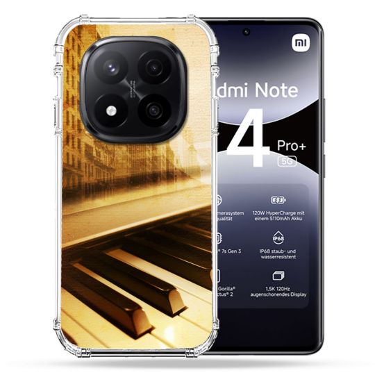 Coque Renforcée Pour Xiaomi Redmi Note 14 PRO PLUS 5G Musique Piano Retro