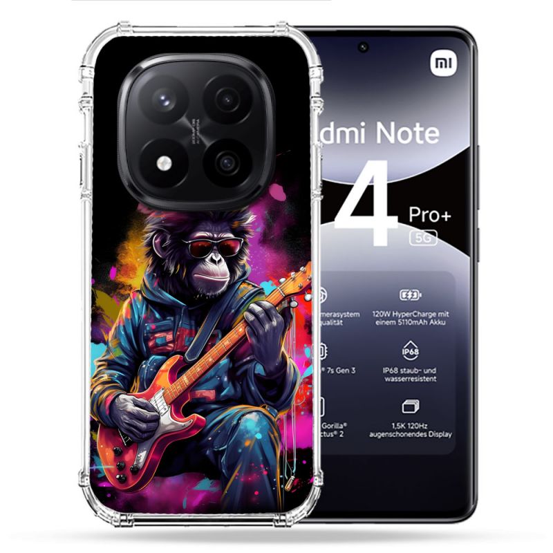 Coque Renforcée Pour Xiaomi Redmi Note 14 PRO PLUS 5G Musique Rock Singe