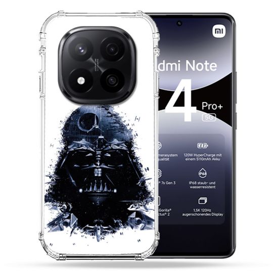 Coque Renforcée Pour Xiaomi Redmi Note 14 PRO PLUS 5G Star Wars - Dark Vador Blanc