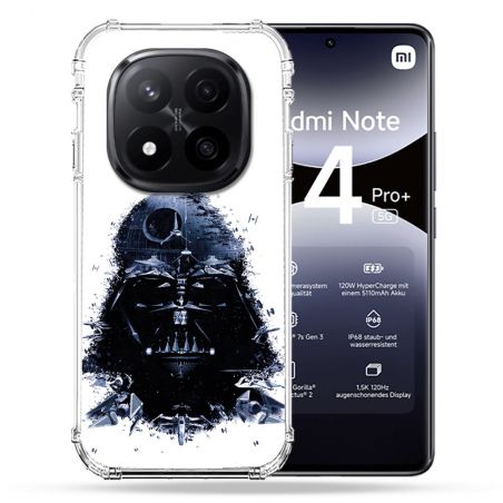 Coque Renforcée Pour Xiaomi Redmi Note 14 PRO PLUS 5G Star Wars - Dark Vador Blanc