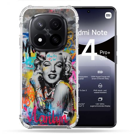 Coque Renforcée Pour Xiaomi Redmi Note 14 PRO PLUS 5G Street Art Maryline Monroe