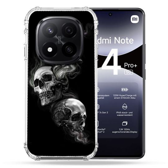 Coque Renforcée Pour Xiaomi Redmi Note 14 PRO PLUS 5G Tete de Mort Triple
