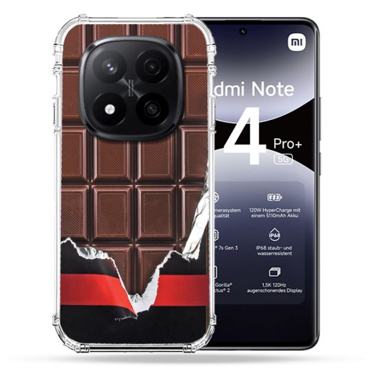 Coque Renforcée Pour Xiaomi Redmi Note 14 PRO PLUS 5G Texture Trompe Oeil Chocolat