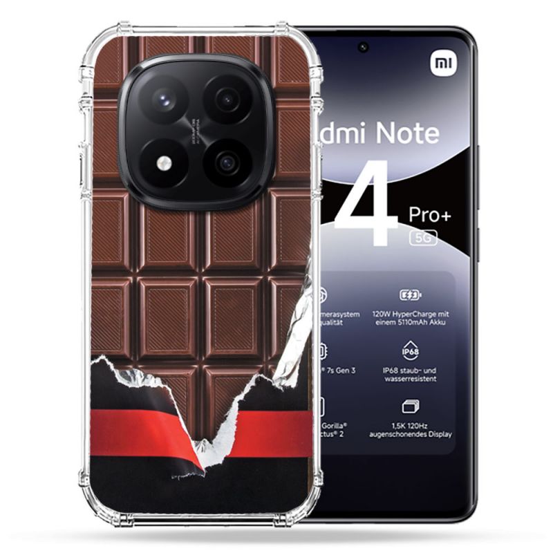 Coque Renforcée Pour Xiaomi Redmi Note 14 PRO PLUS 5G Texture Trompe Oeil Chocolat