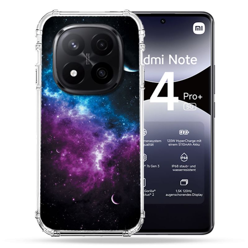 Coque Renforcée Pour Xiaomi Redmi Note 14 PRO PLUS 5G Univers Bleu Violet