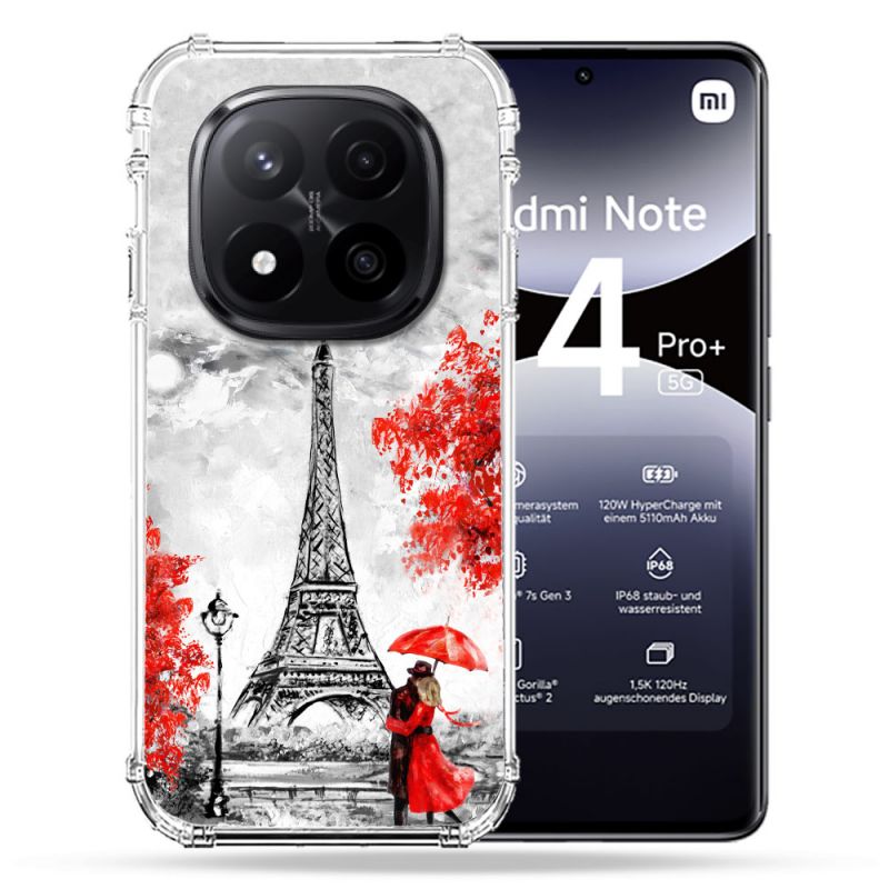 Coque Renforcée Pour Xiaomi Redmi Note 14 PRO PLUS 5G Voyage France Paris Rouge