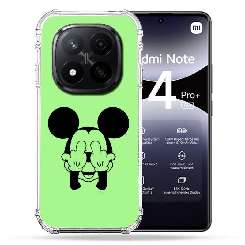 Coque Renforcée Transparente Pour Xiaomi Redmi Note 14 PRO PLUS 5G Mickey doigt