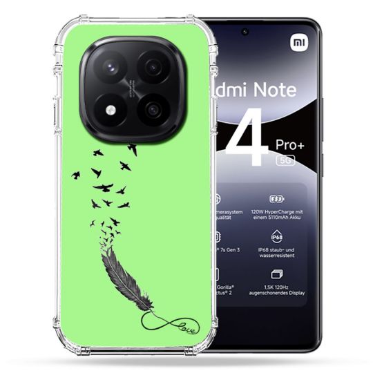 Coque Renforcée Transparente Pour Xiaomi Redmi Note 14 PRO PLUS 5G Plume Infini