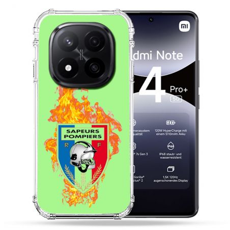Coque Renforcée Transparente Pour Xiaomi Redmi Note 14 PRO PLUS 5G Pompier Feu