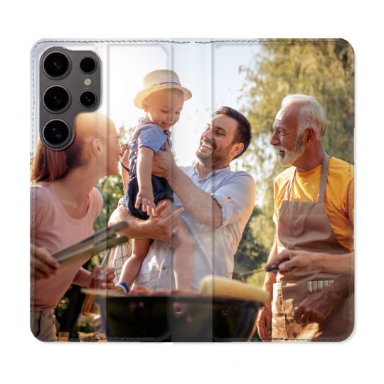 Housse Cuir Portefeuille Personnalisée Pour Samsung Galaxy S25 Plus