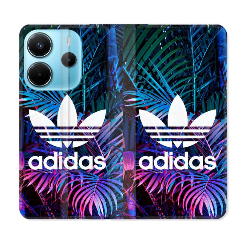 Housse Cuir Portefeuille Pour Xiaomi Redmi Note 14 4G Adidas Palmier