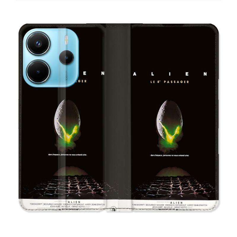 Housse Cuir Portefeuille Pour Xiaomi Redmi Note 14 4G Alien Affiche