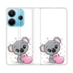 Housse Cuir Portefeuille Pour Xiaomi Redmi Note 14 4G Animal Koala Cœur