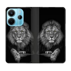 Housse Cuir Portefeuille Pour Xiaomi Redmi Note 14 4G Animal Lion Majestueux