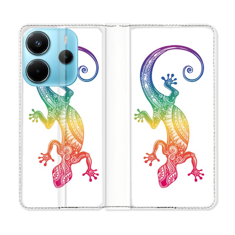 Housse Cuir Portefeuille Pour Xiaomi Redmi Note 14 4G Animal Salamandre Color