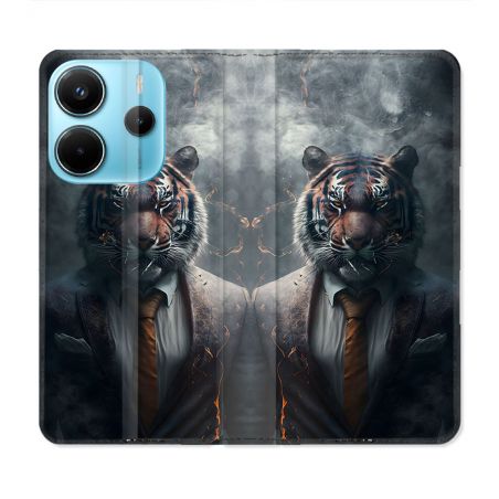 Housse Cuir Portefeuille Pour Xiaomi Redmi Note 14 4G Animal Tigre Business
