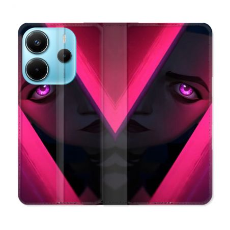 Housse Cuir Portefeuille Pour Xiaomi Redmi Note 14 4G Arcane Jinx Rose