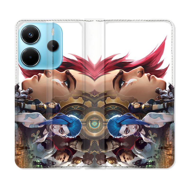 Housse Cuir Portefeuille Pour Xiaomi Redmi Note 14 4G Arcane Jinx Sœur