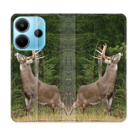 Housse Cuir Portefeuille Pour Xiaomi Redmi Note 14 4G Chasse Cerf