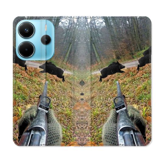 Housse Cuir Portefeuille Pour Xiaomi Redmi Note 14 4G Chasse Vision Tir