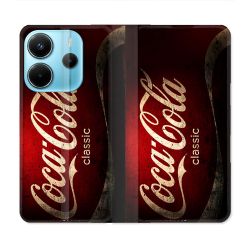 Housse Cuir Portefeuille Pour Xiaomi Redmi Note 14 4G Coca Cola Classique