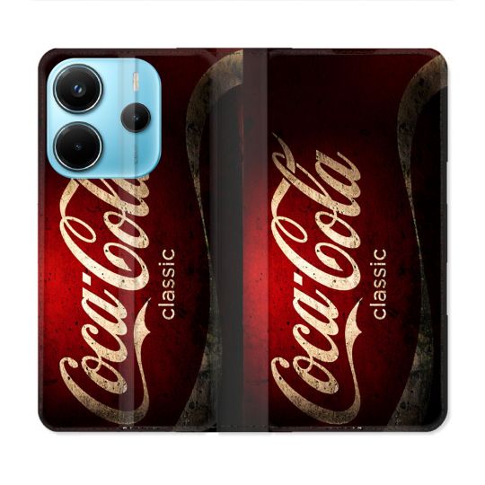Housse Cuir Portefeuille Pour Xiaomi Redmi Note 14 4G Coca Cola Classique
