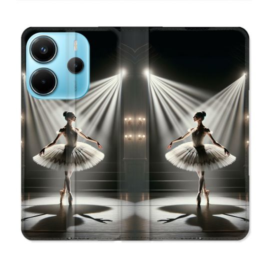 Housse Cuir Portefeuille Pour Xiaomi Redmi Note 14 4G Danseuse Lumière