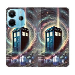 Housse Cuir Portefeuille Pour Xiaomi Redmi Note 14 4G Dr Who Tardis Univers