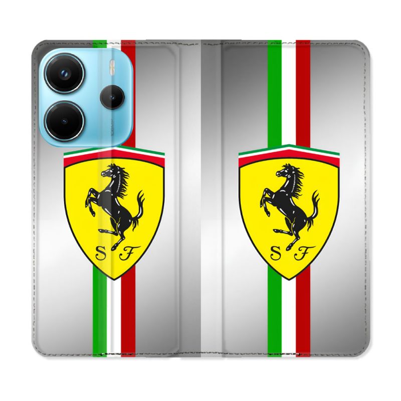 Housse Cuir Portefeuille Pour Xiaomi Redmi Note 14 4G Ferrari Ligne